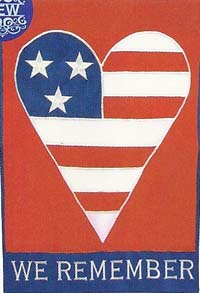 View American Heart Applique Flag 28" x 40" - T1614