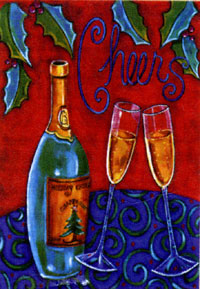 View Holiday Cheers Garden Flag 12.5"x18" - T5056G