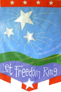 View Let Freedom Ring Applique Flag 28"x40" - T5113