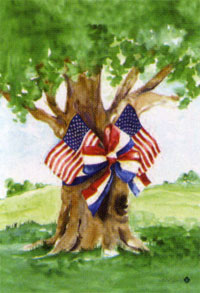 View Patriotic Oak Tree  Flag 28"x40" - T7096