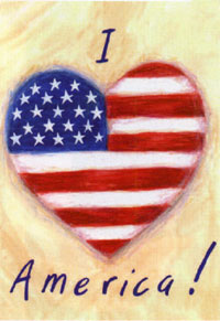 View I Heart America Flag 28"x40" - T7238