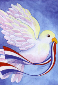 View Patriotic Dove Flag 28"x40" - T7245