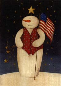 View Flag Waving Snowman Garden Flag 12.5"x18" - T7352G