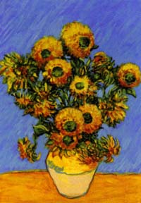 View Van Gogh's Sunflowers Flag 28"x40" - T8000