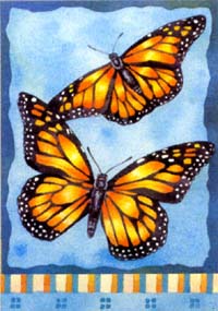 View Two Monarchs Flag 28"x40" - T8236