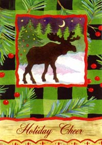 View Winter Moose Flag 28"x40" - T8279