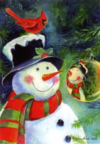 View Reflection Snowman Flag 28"x40" - T8308