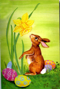 View Bunny Daffodil Flag 28"x40" - T9114
