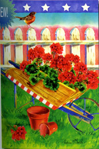 View Patriotic Geraniums Flag 28"x40" - T9134