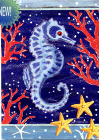 View Blue Seahorse Flag 28"x40" - T9187