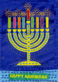 View Bright Menorah Flag 28"x40" - T9271