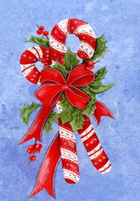 View Candy Cane Spray Garden Flag 12.5"x18" - T9282G