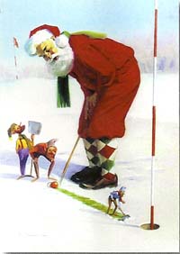 View Golfing Santa Flag  28" x 40" - T9360