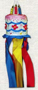 View Birthday Cake 3-D Windsock 60" long - wsd60ck