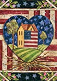 View Toland Home Garden American Folk Heart 12.5 x 18 Inch Decorative Rustic Patriotic Americana July 4 Garden Flag - 