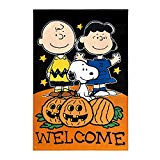 View Peanut Welcome Fall Halloween Indoor/Outdoor Decorative Garden Flag - 