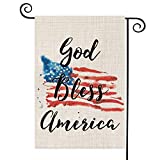View AVOIN God Bless America 4th of July Garden Flag Vertical Double Sided Patriotic Strip and Star American Flag, Memorial Day Independence Day Yard Outdoor Decoration 12.5 x 18 Inch - 