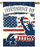 View ShineSnow American USA 4th of July Flag Celebrate Independence Day Liberty House Flag 28" x 40" Double Sided Polyester Welcome Large Yard Garden Flag Banners for Patio Lawn Home Outdoor Decor - 