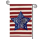 View AVOIN Patriotic Watercolor Stripes Star Let Freedom Ring Garden Flag Double Sided, 4th of July Memorial Day Independence Day Yard Outdoor Decoration 12.5 x 18 Inch - 