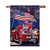 View pinata 4th of July House Flag 28 x 40 Inch, God Bless America Patriotic Flags Double Sided, Decorative Banners Memorial Independence Day Outdoor Decorations Seasonal Yard Decor - 