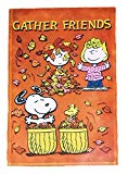 View PEANUTS SNOOPY GATHER FRIENDS FALL FLAG~SIZE 12" x 18" - 