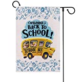 View  Roll over image to zoom in       WaaHome Welcome Back to School Garden Flag First Day of School Flag 12x18 Double Sided Back to School Yard Flag Outdoor Decroations - 