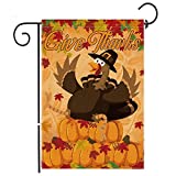 View Hexagram Thanksgiving Garden Flags 12 x 18 Double Sided,Burlap Fall Yard Flag,Pumpkin Garden Flag,Thanksgiving Turkey Decorations,Give Thanks Banner,Funny Flags Fall Leaves Decorations - 
