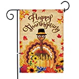 View pinata Thanksgiving Garden Flag Turkey Funny Fall Outdoor Decorations Burlap 12 x 18 Double Sided, Happy Thanksgiving Flag Holiday Autumn Harvest Pumpkin Maple Leaves Sunflowers Seasonal Yard Banner - 