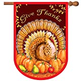 View Thanksgiving Flags,Thanksgiving Garden Flag 28 x 40 Inch Thanksgiving Day House Flags Double Sided 2 Layer Thanksgiving Burlap Turkey Yard Flag for Thanksgiving Decoration - 