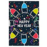 View PANHUI Happy New Year Garden Flag Champagne Confetti Celebrate Holiday Flag 12" x 18" - 