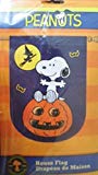 View Peanuts Halloween Large Flag~Snoopy on Pumpkin & Witch Woodstock - 