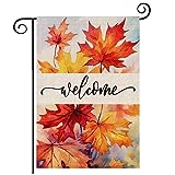 View PartyBuzz Maple Leaves Welcome Fall Garden Flag Small 12x18 - 