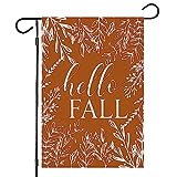 View Fall Garden Flags for Outside Decorations, Seasonal Thanksgiving Hello Fall Maple Leaves Small Yard Flag, Harvest Autumn Farmhouse Holiday Outdoor Decor 12x18 Inch - 