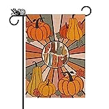 View Fall Garden Flag Fall Vibes Double Sided for Outside Burlap Pumpkins Autumn Seasonal Yard Decoration Lawn Outdoor Decor 12x18 Inch - 