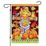 View Happy Fall Garden Flags,Double Sided Autumn Flag Scarecrow Harvest Pumpkin Yard Decorations Fall House Flags 12 x 18 Inch Small Fall Yard Garden Flags - 
