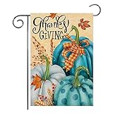 View Fall Garden Flags 12x18 Double Sided for Outside, Halloween Yard Flags for Outdoor Decor,Pumpkin Thanksgiving Garden Flag Decorations for Home - 