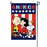 View Peanuts PATRIOTIC PEANUTS AMERICA Garden Flag 12" x 18" - 