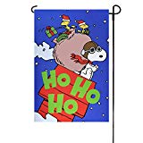 View  Peanuts HO HO HO Christmas Garden Flag 12" x 18" Snoopy Charlie Brown  - 