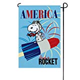 View Patriotic Peanuts America Ready to Rocket Garden Flag 12" X 18" - 