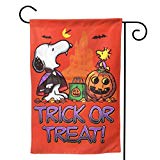 View Snoopy and Pumpkin Lights Trick Or Treat Double Sided Outdoor Flag - 