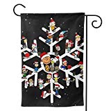 View Snoopy and Charlie Winter Snowflakes Double Sided Outdoor Flag - 