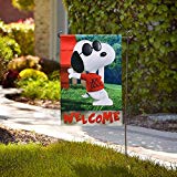 View Peanuts SPRING WELCOME GARDEN Flag 12" x 18" Snoopy - 