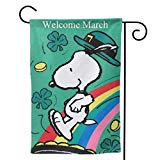 View Snoopy Welcomes March Double Sided Outdoor Flag 12.5x18 - 