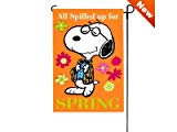 View Peanuts ALL SPIFFED UP FOR SPRING Garden Flag 12 " x 18" Snoopy - 