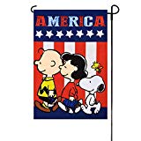 View Peanuts PATRIOTIC PEANUTS AMERICA Garden Flag 12" x 18" Snoopy - 