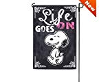 View Peanuts Flag LIFE GOES ON Snoopy Garden Size 12" x 18" - 