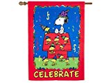 View CELEBRATE House Flag Peanuts Snoopy Charlie Brown 28" x 40" - 