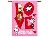 View PEANUTS "LOVE MAKES YOU DO STRANGE THINGS" Garden Flag 12" x 18"  - 