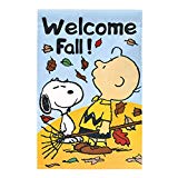 View Peanuts Snoopy Welcome Fall ! Decorative Garden Flag,12" x 18" - 