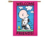 View Peanuts WELCOME FRIENDS HOUSE FLAG 28" X 40" Snoopy - 